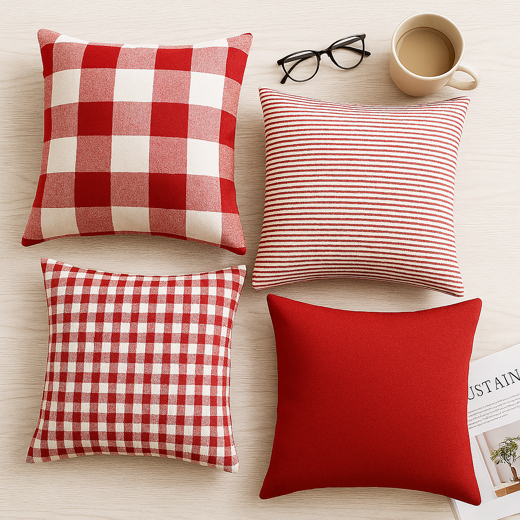 Crimson Charm Cushion Set