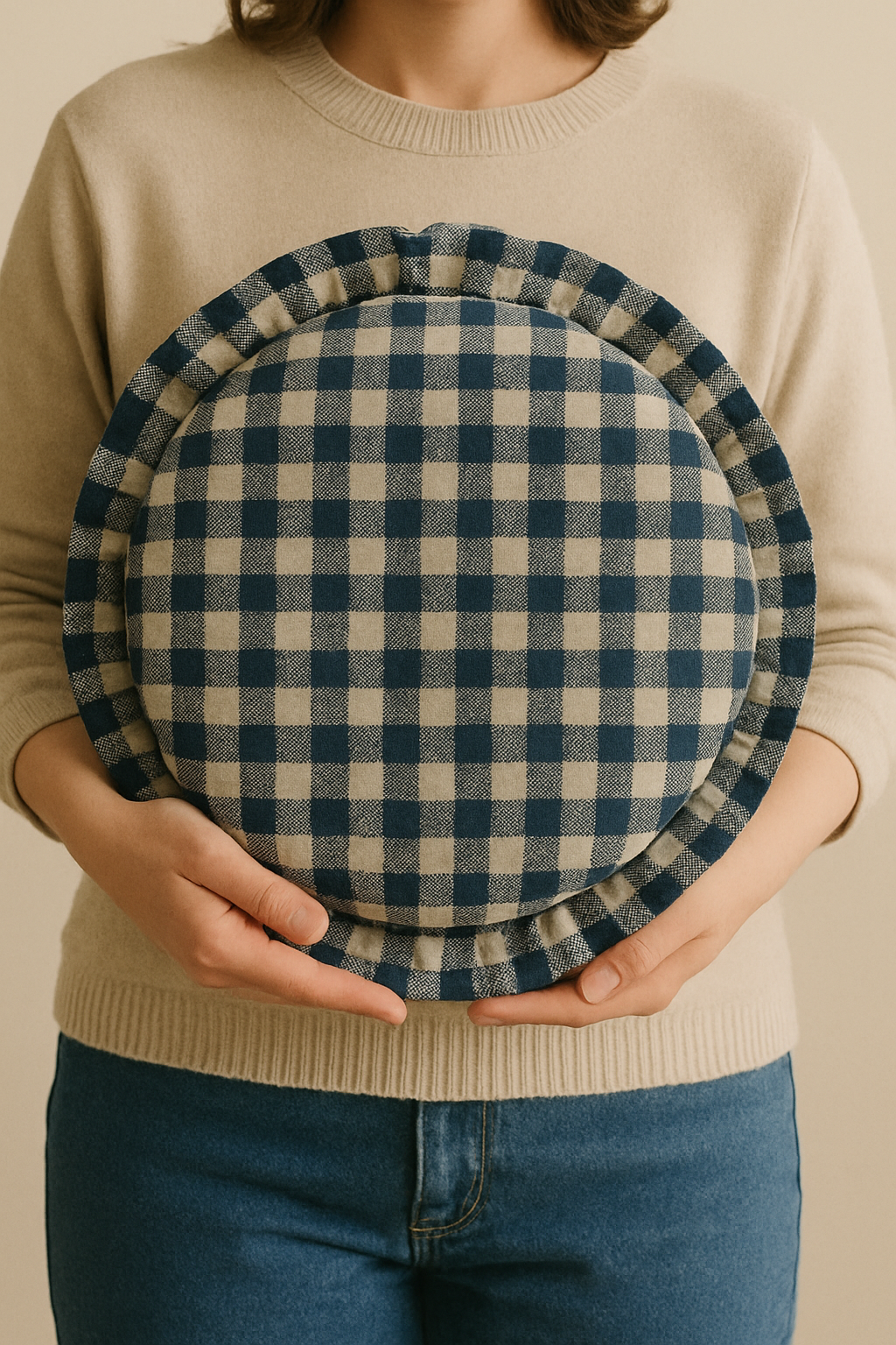 Round Halo Check Cushion