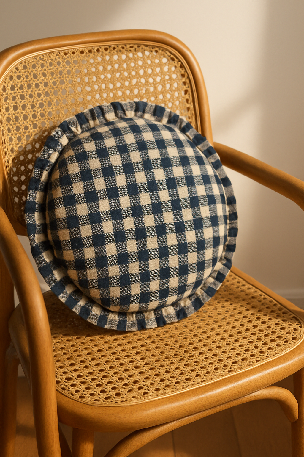 Round Halo Check Cushion