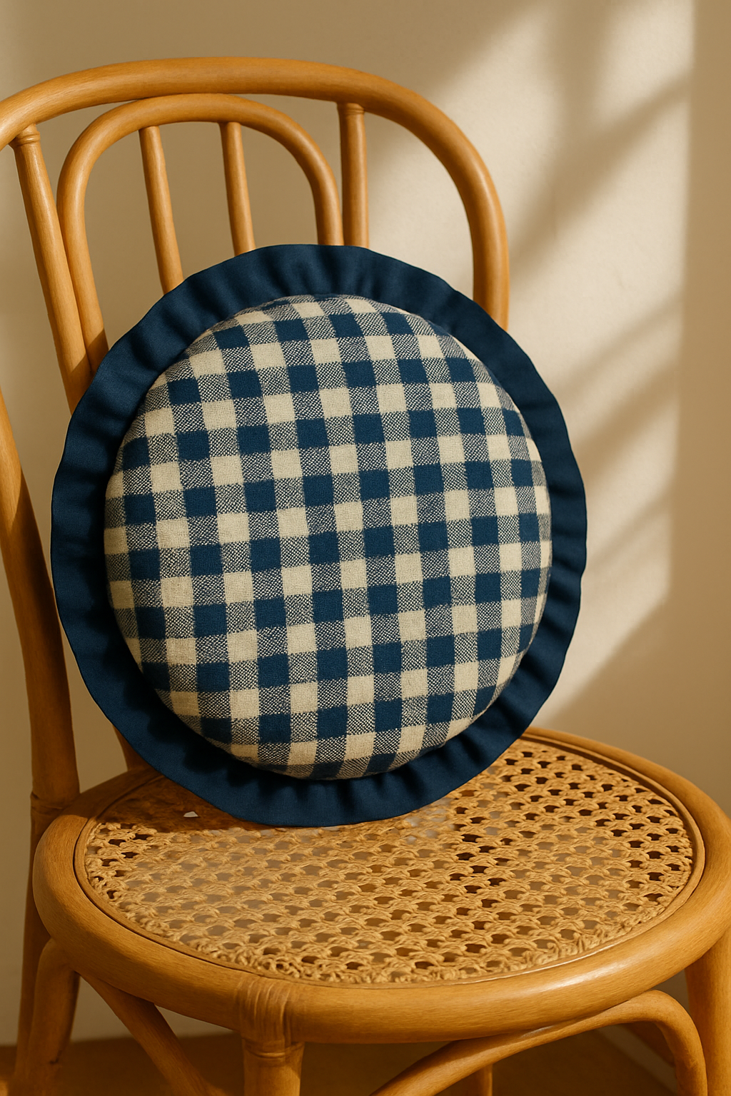 Round Mono Frill Cushion