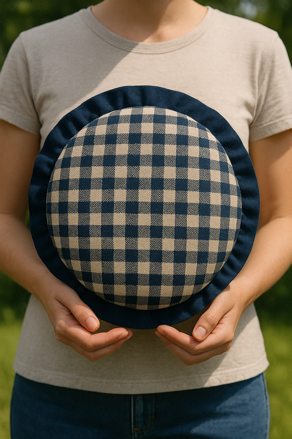 Round Mono Frill Cushion