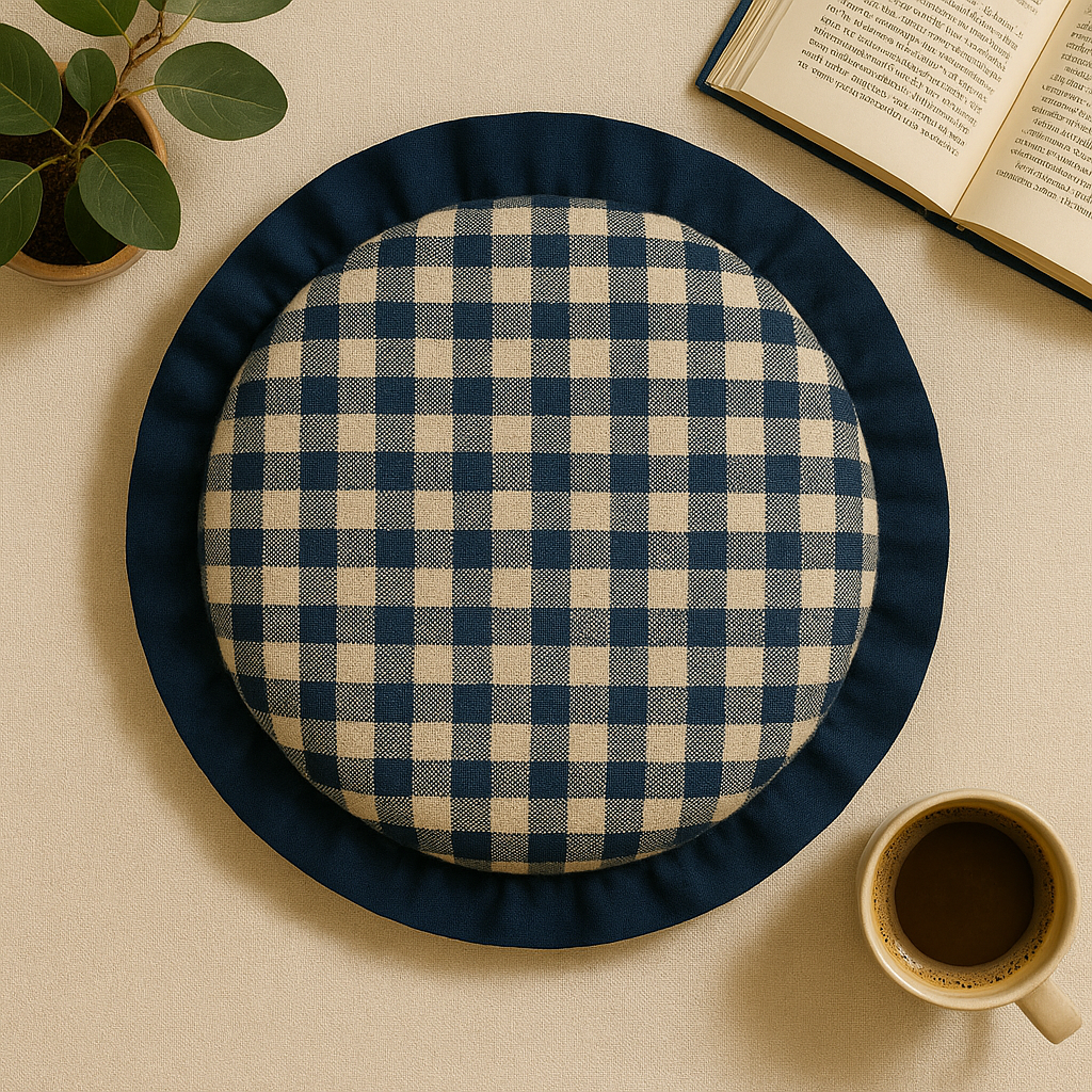 Round Mono Frill Cushion