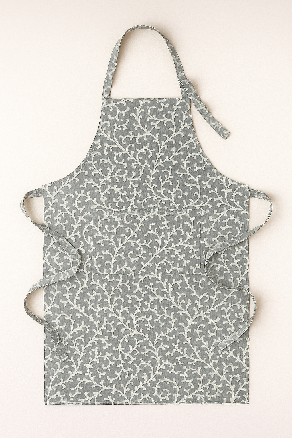 Elysian Grey Vine Print Cotton Apron | Premium Kitchen Apron