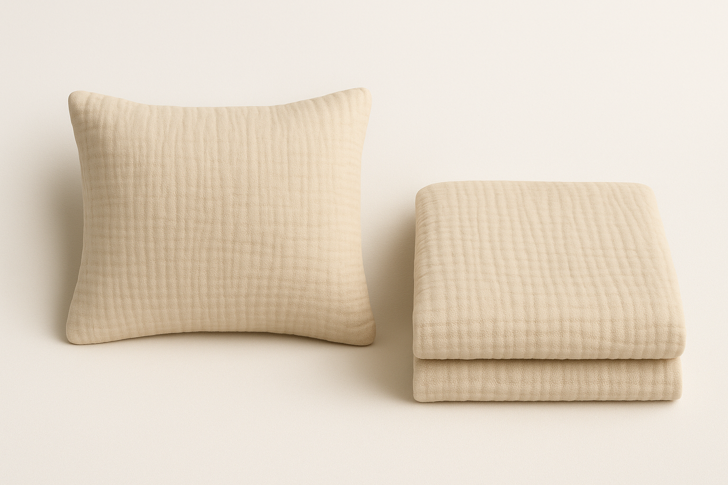 Beige Blossom Baby Blanket Set