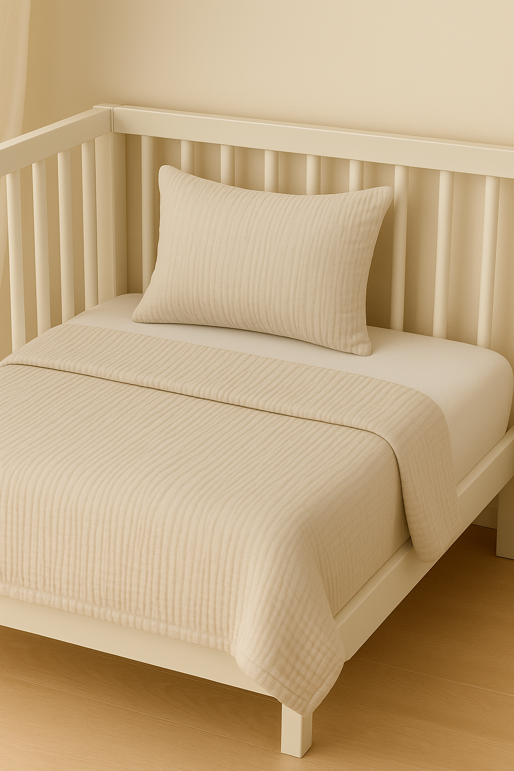 Beige Blossom Baby Blanket Set