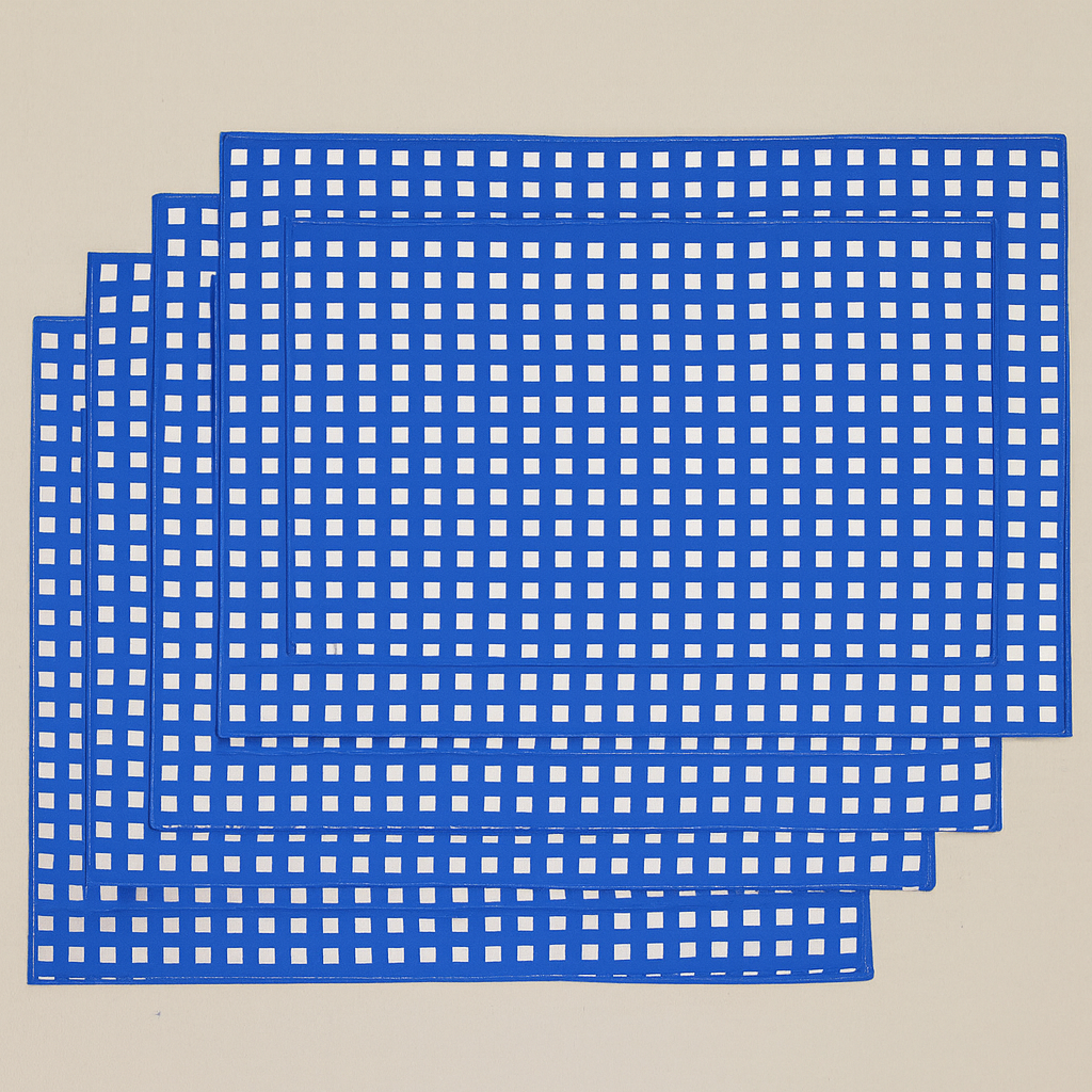 Blue Gimgham Table Mat Set of 6