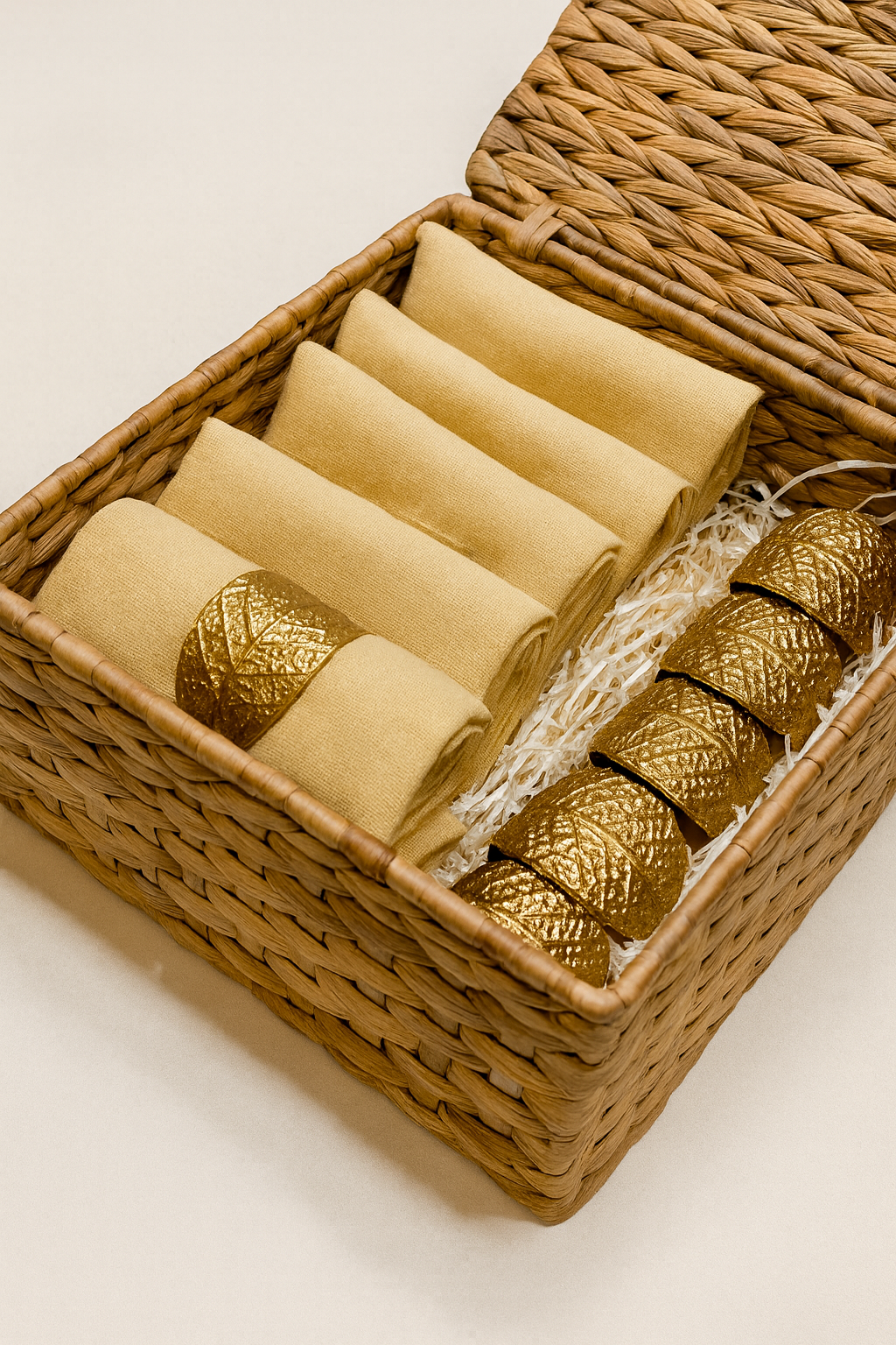 Yellow Gold Napkin Hamper Sets