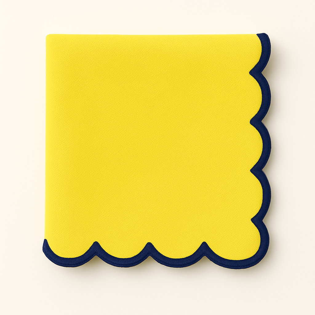Yellow Dusk Scallop Napkin set of 6