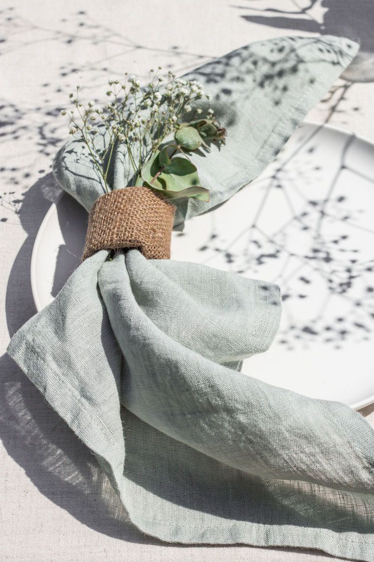 Serenity Green Linen Set of 6