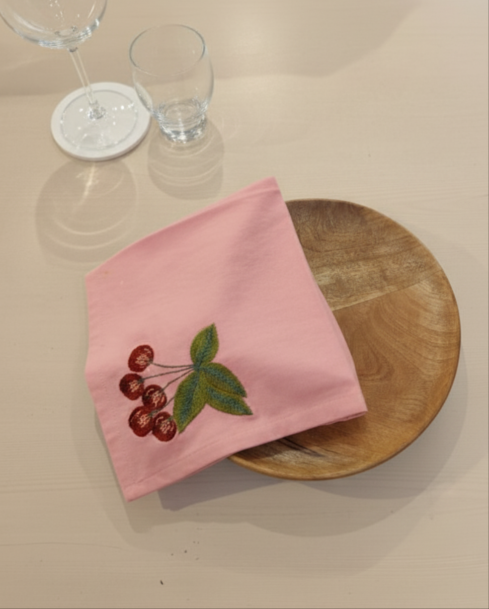 Rose Cherry Napkin Set of 6