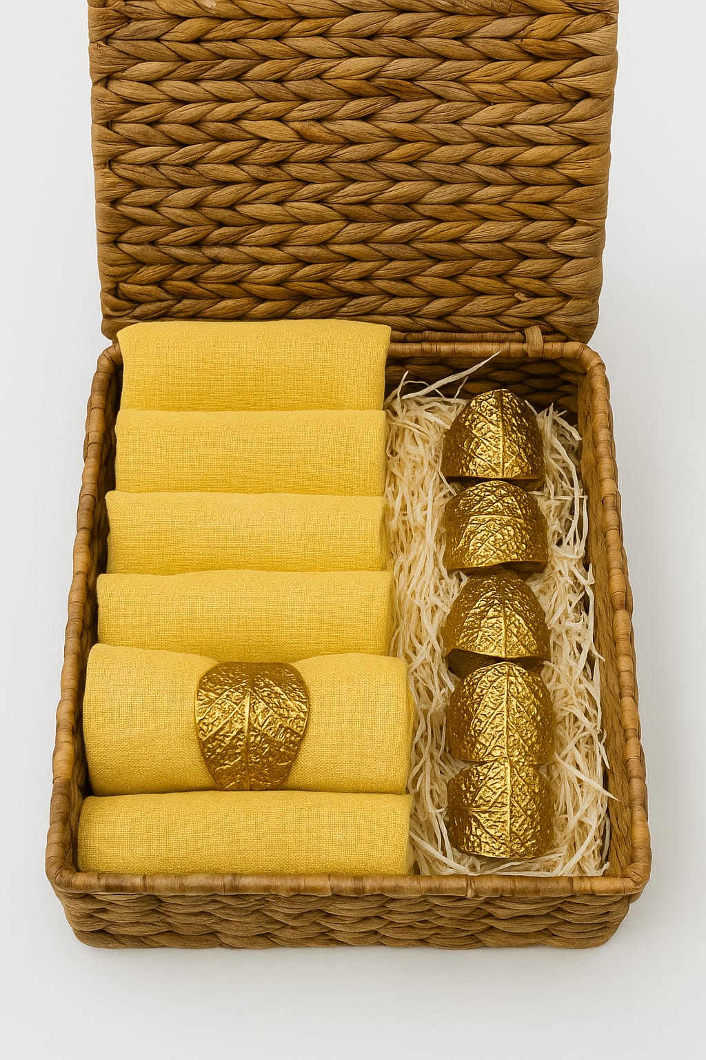 Yellow Gold Napkin Hamper Sets