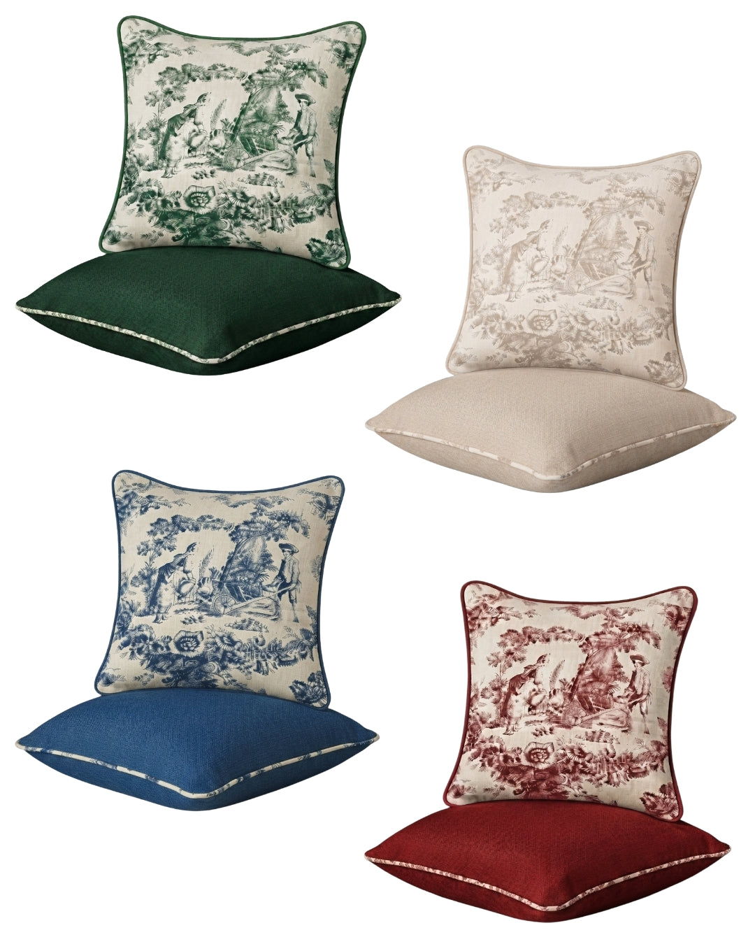 Beige Contrast Duo | Filled Cushion Set of 2