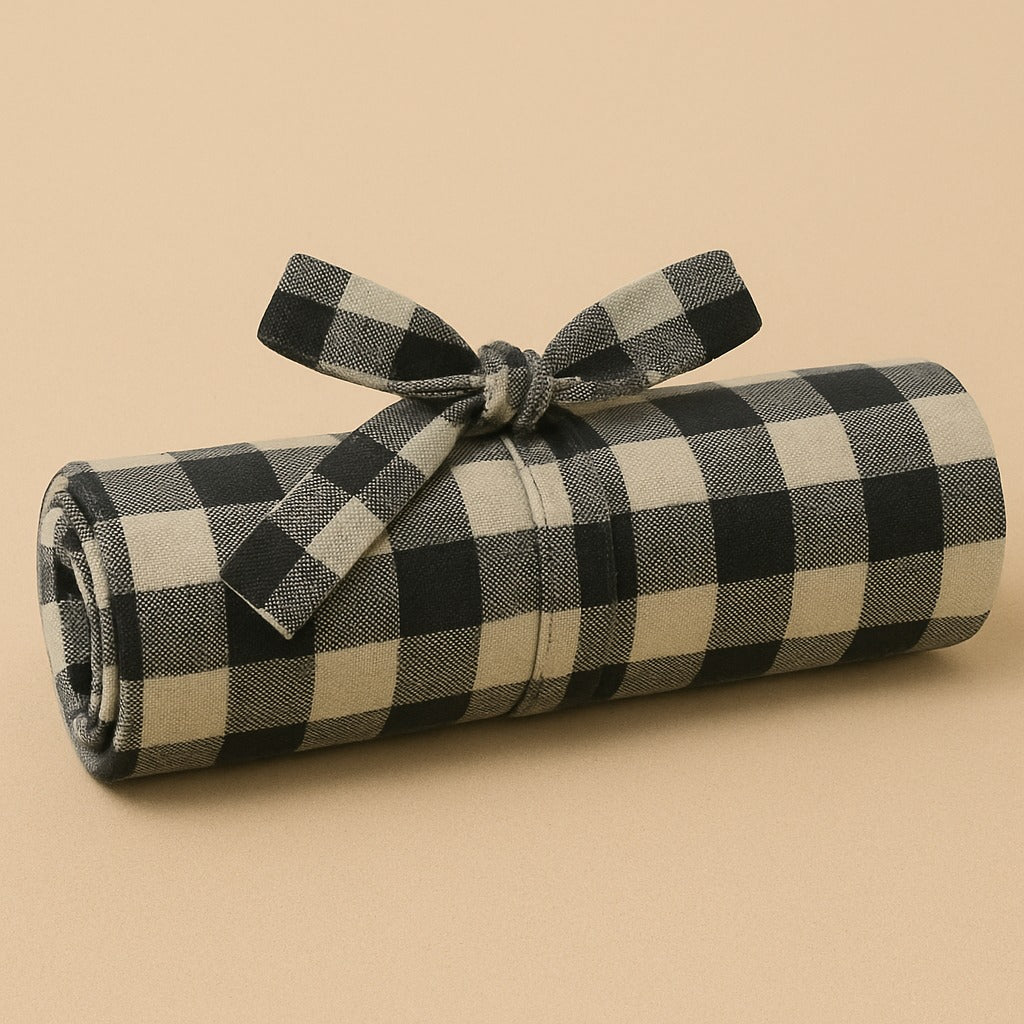 Gingham Black Picnic/ Table Mat