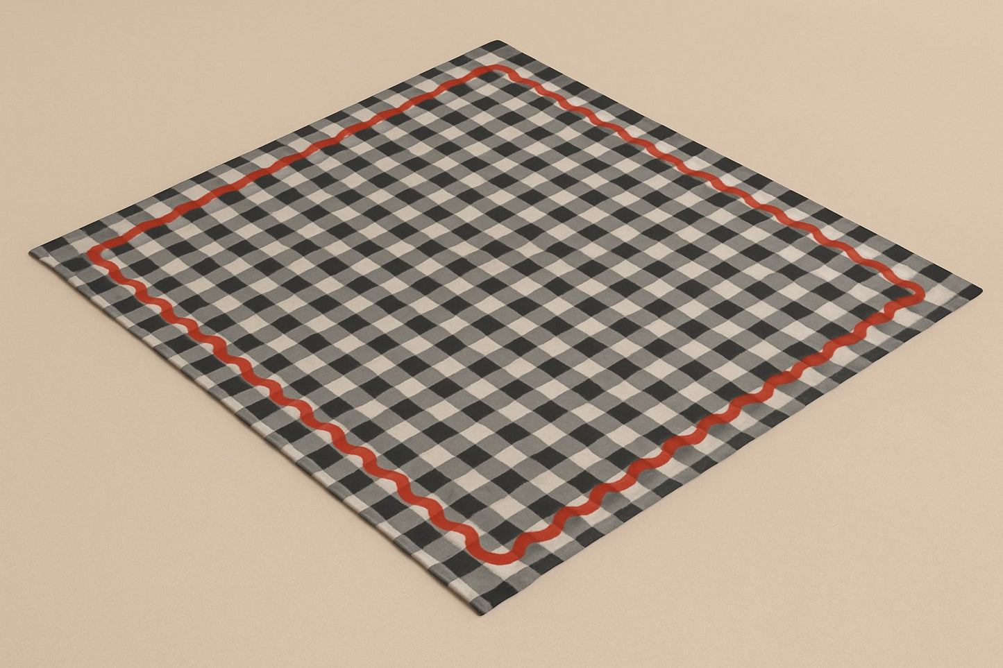 Gingham Black Picnic/ Table Mat