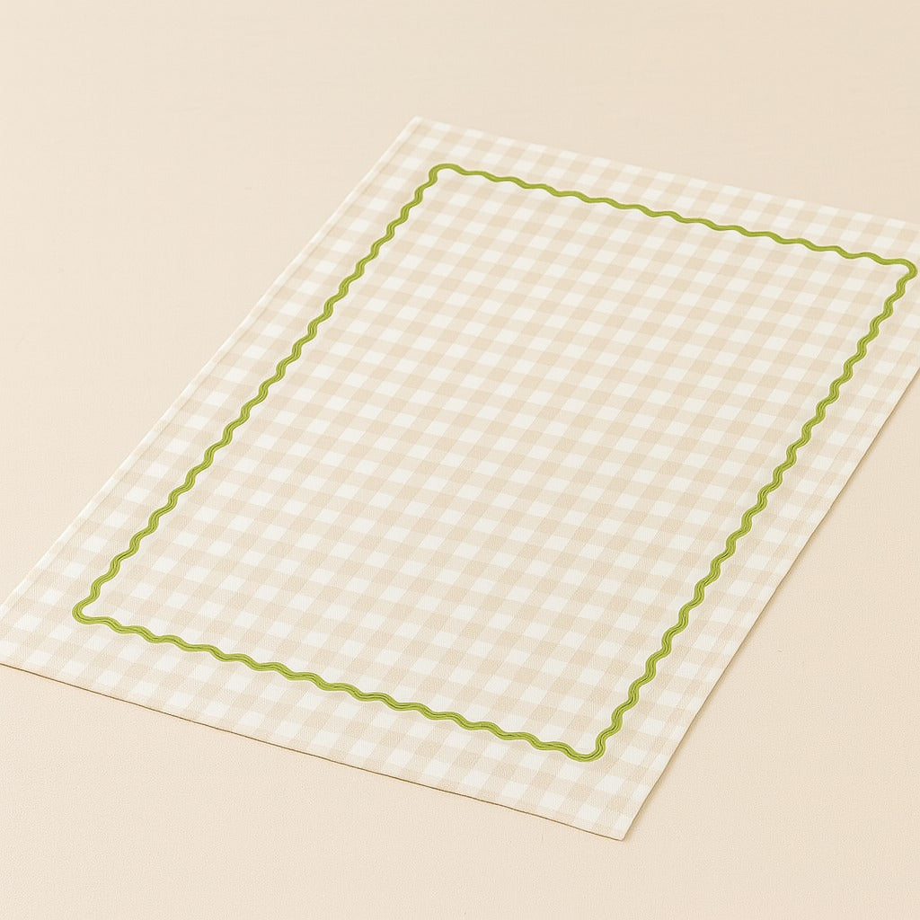 Gingham Beige Picnic/ Table Mat