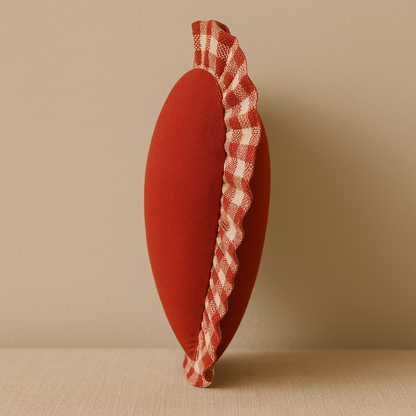Heartland Charm Red Check Cotton Cushion Cover | Charming Home Decor