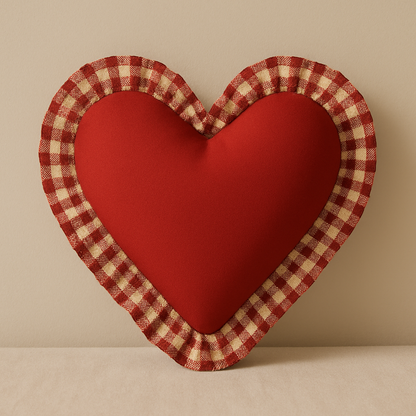 Heartland Charm Red Check Cotton Cushion Cover | Charming Home Decor