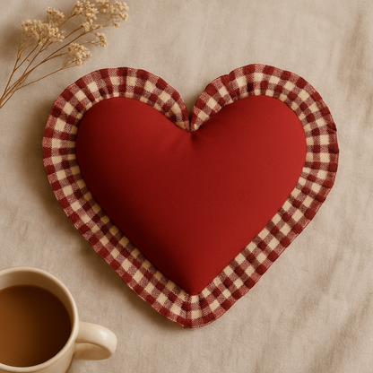 Heartland Charm Red Check Cotton Cushion Cover | Charming Home Decor