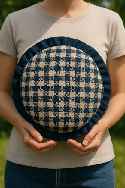 Round Mono Frill Cotton Cushion | Frilled Home Decor