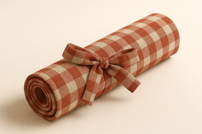 Red Gingham Cotton Table Cover | Classic Check Print