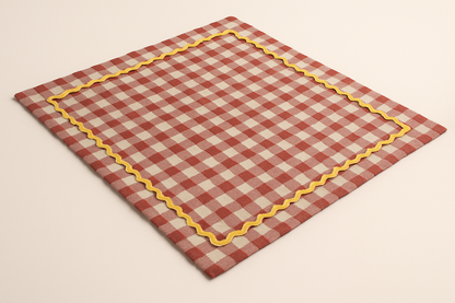 Red Gingham Cotton Table Cover | Classic Check Print