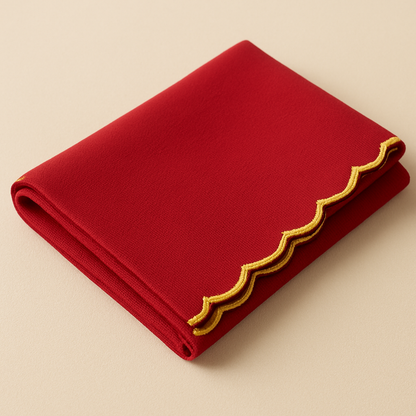Royal Festive Scallop Embroidered Cotton Napkins Set of 6 | Dining Decor