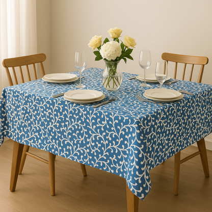 French Floral Cotton Table Cover | Elegant French Print Tablecloth