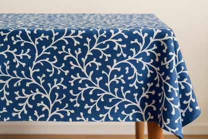 French Floral Cotton Table Cover | Elegant French Print Tablecloth
