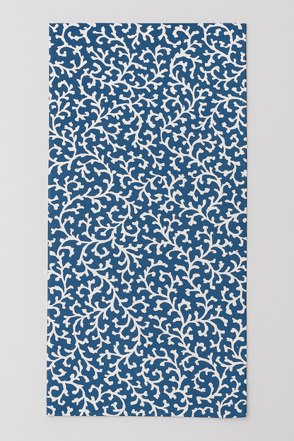 Blue Manor Blossom Cotton Table Runner | Floral Print Dining Runner