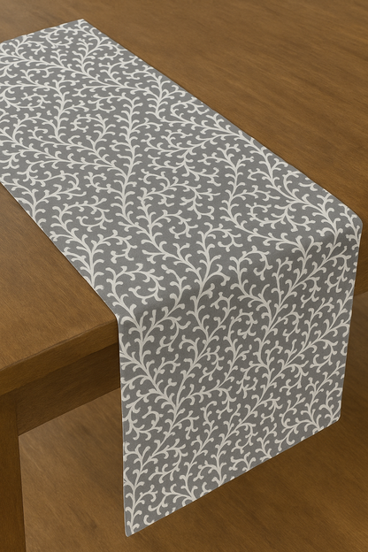 Grey Manor Bloom Cotton Table Runner | Floral Print Dining Runner