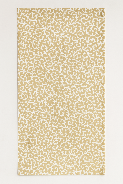 Beige Floral Manor Cotton Table Runner | Floral Print Dining Runner