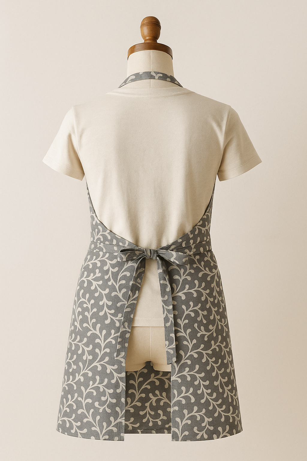 Elysian Grey Vine Print Cotton Apron | Premium Kitchen Apron
