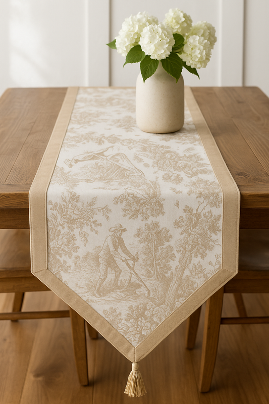 Heritage Beige Toile Print Runner