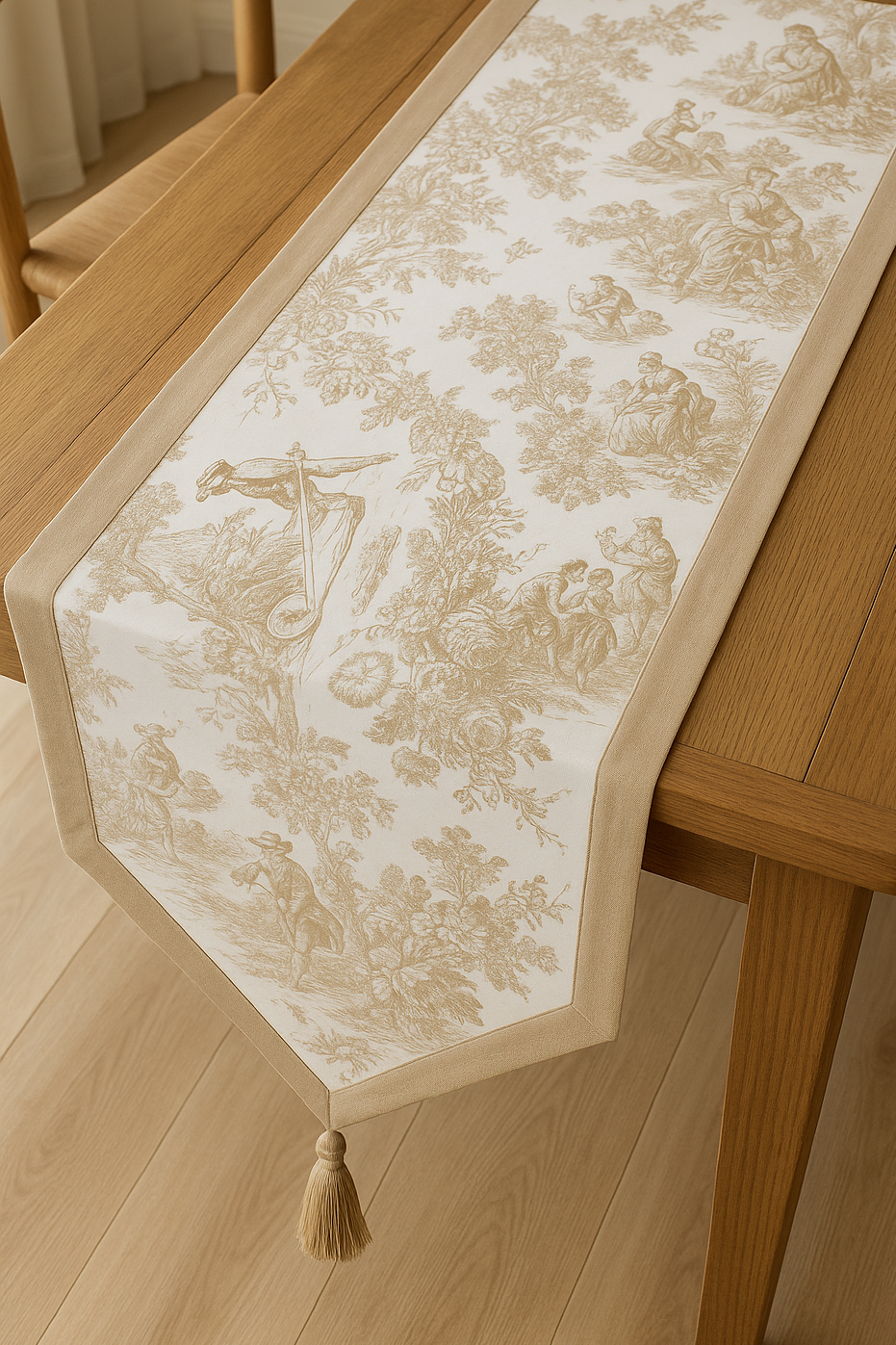 Heritage Beige Toile Print Runner