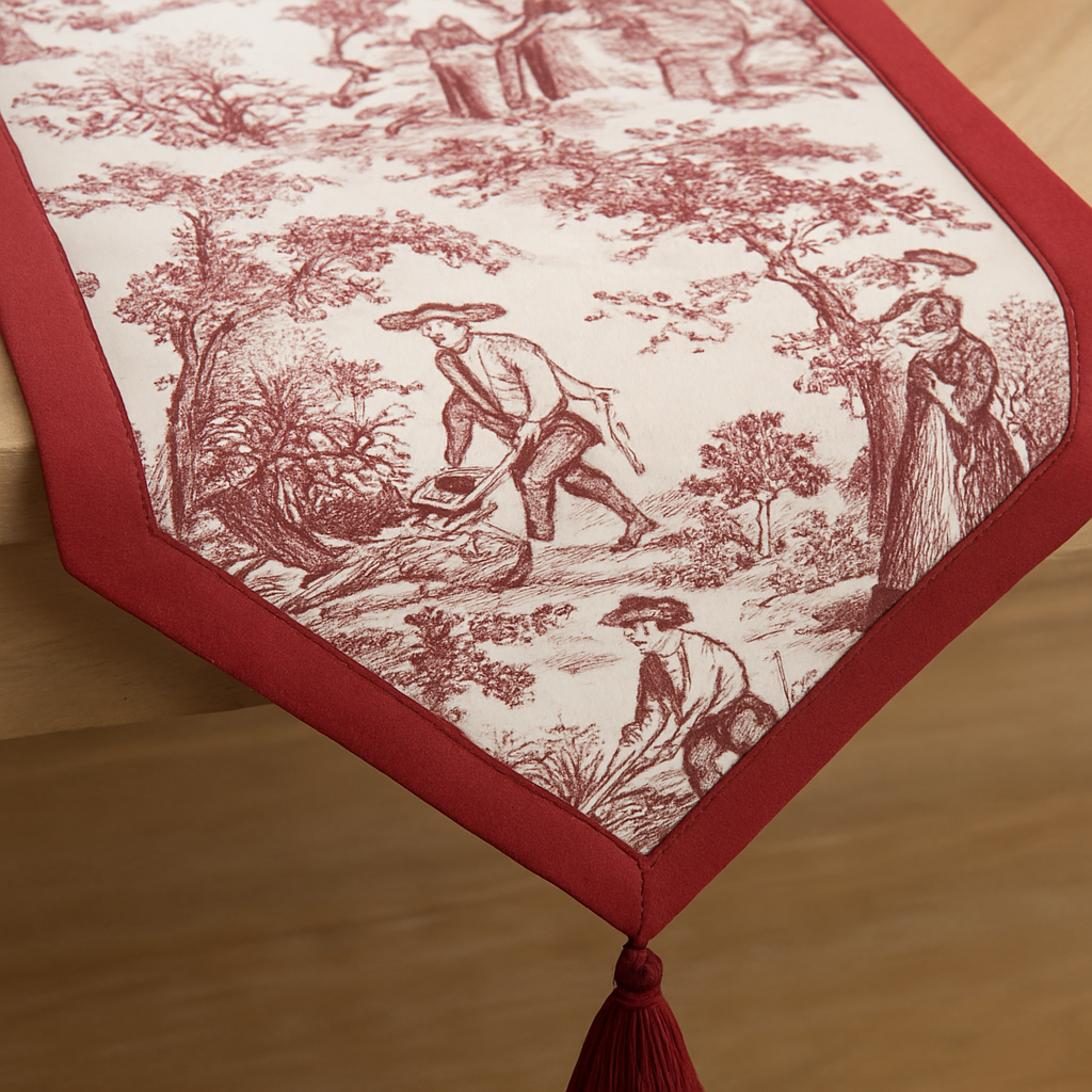 Heritage Red Toile Print Runner