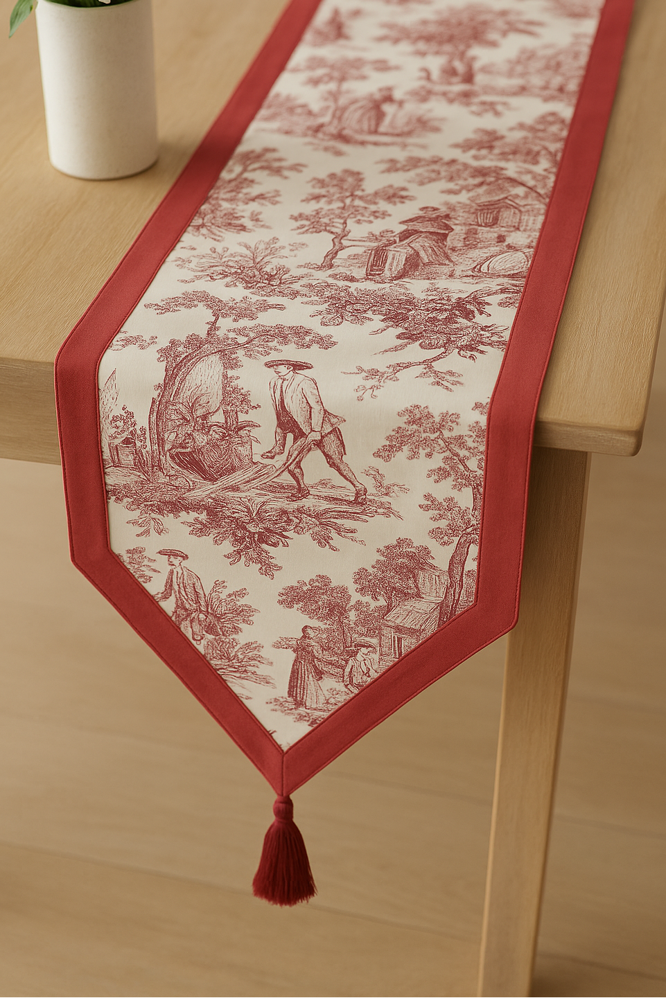 Heritage Red Toile Print Runner