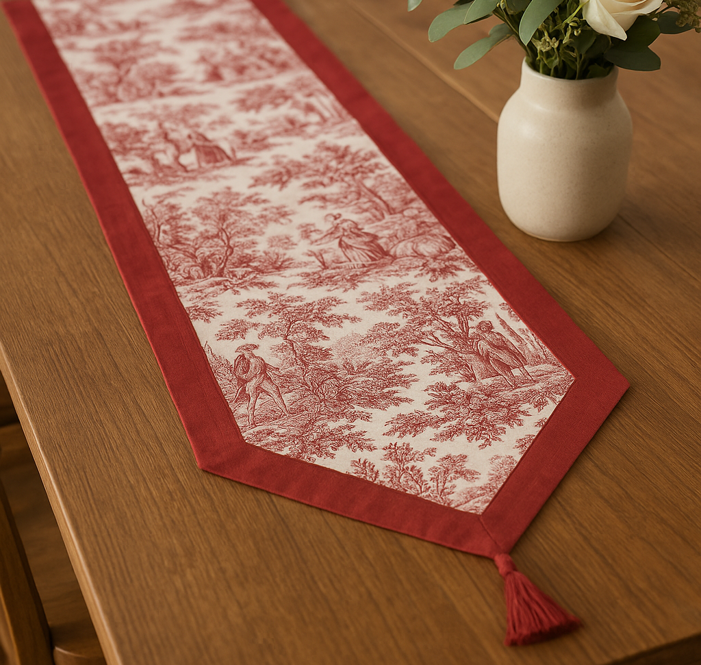 Heritage Red Toile Print Runner