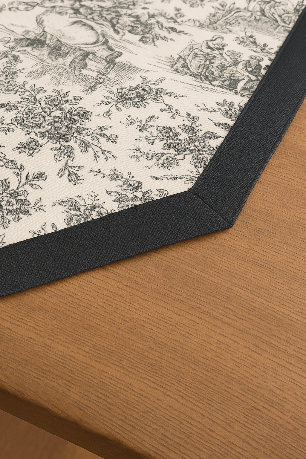 Heritage Black Toile Dining Runner