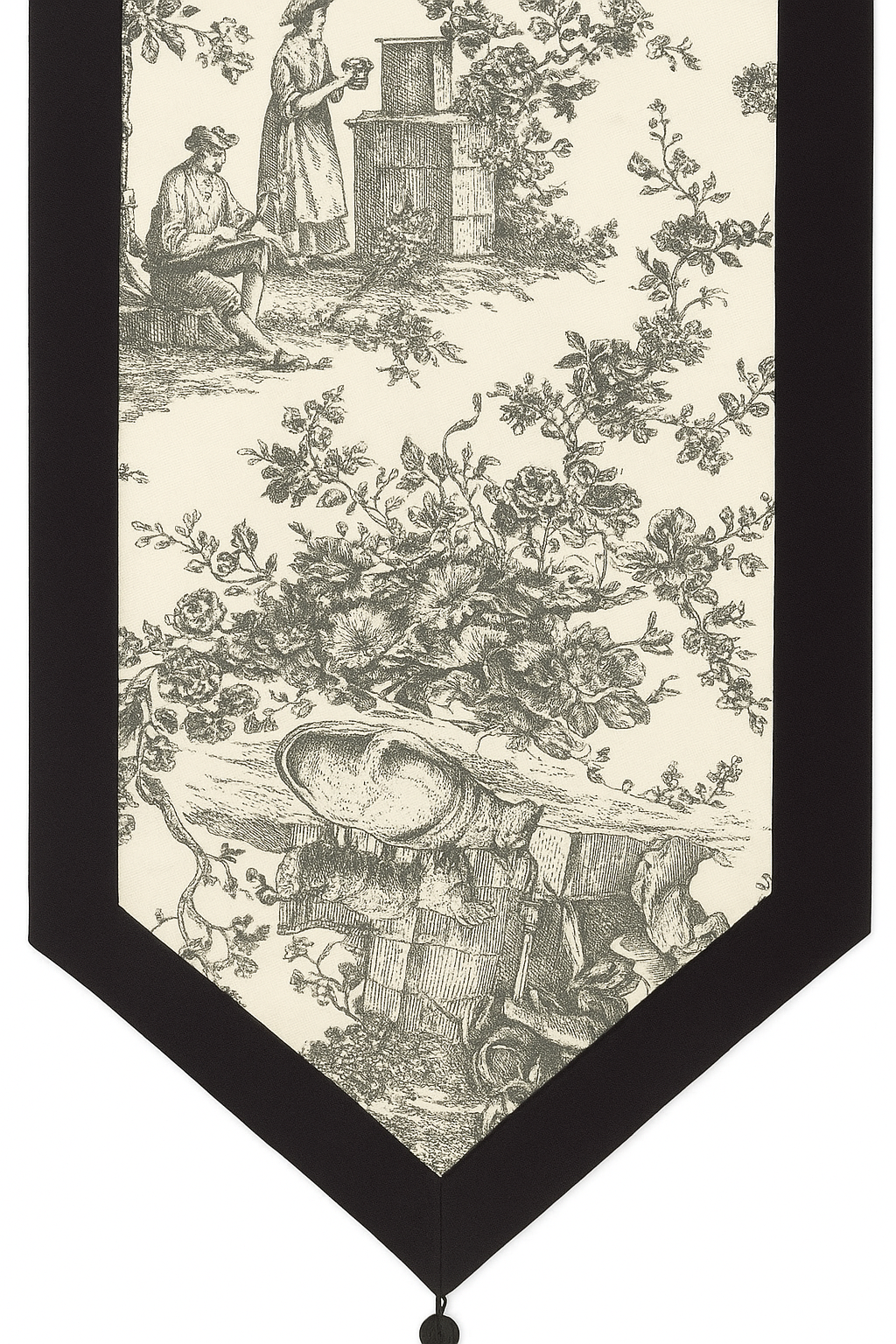 Heritage Black Toile Dining Runner