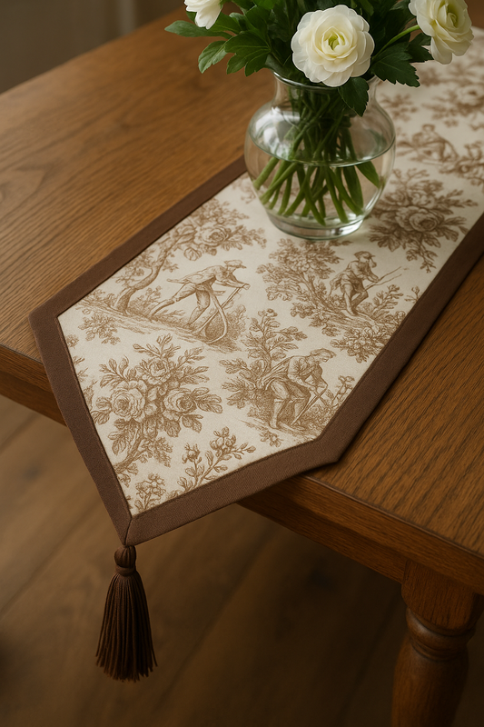 Heritage Brown Toile Print Runner