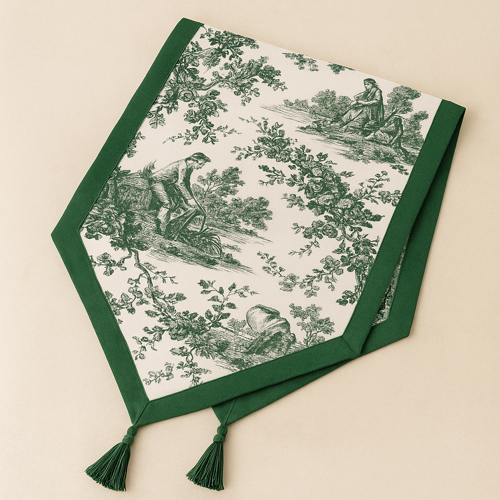 Heritage Green Toile Print Runner