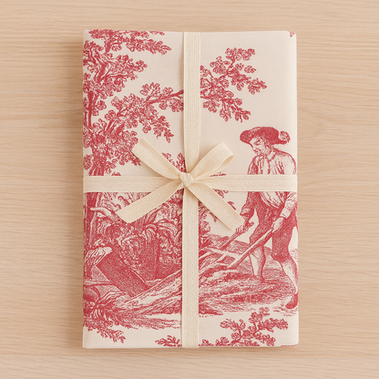 Red Toile linen runner alternative view - Viraasa luxury home