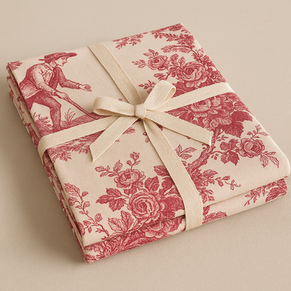 Red Toile cotton tablecloth alternative view - Viraasa