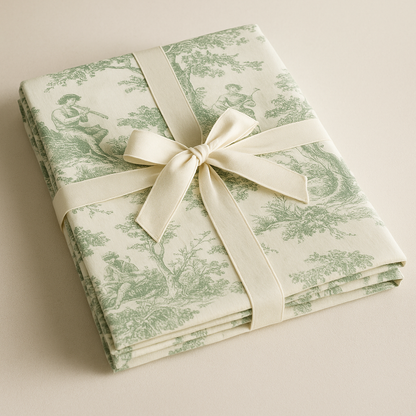 Premium linen fabric texture - Green Toile Viraasa luxury home