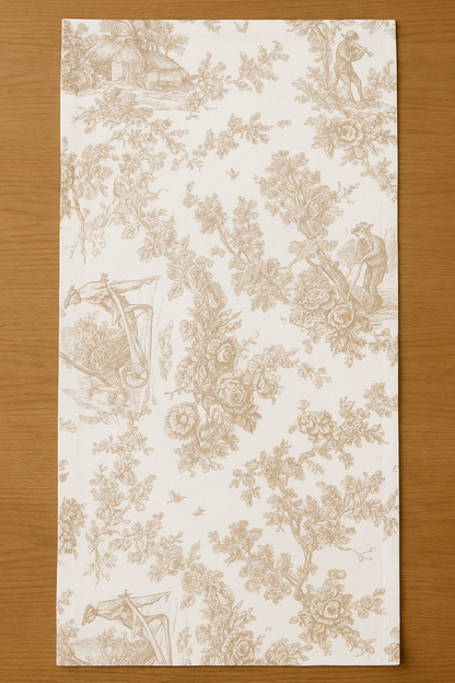 Brown Toile linen runner alternative view - Viraasa luxury home