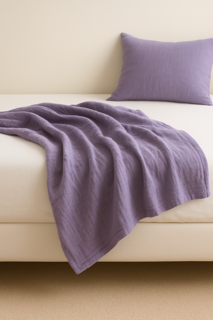Lavender Mist Soft Muslin Throw Blanket | Cozy Home Decor