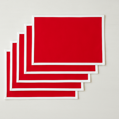 Scarlet Royale Cotton Placemats Set of 6 | Elegant Dining Decor