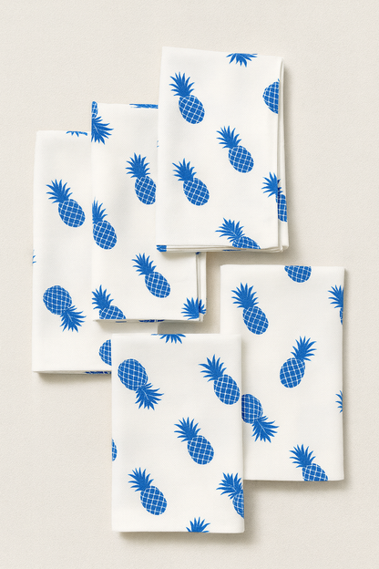 Island Breeze Printed Cotton Napkins Set of 6 | Tropical Dining Decor