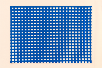 Blue Gingham Cotton Table Mats Set of 6 | Classic Check Dining Decor