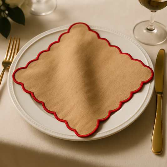 Beige Ember Scallop Napkin Set of 6